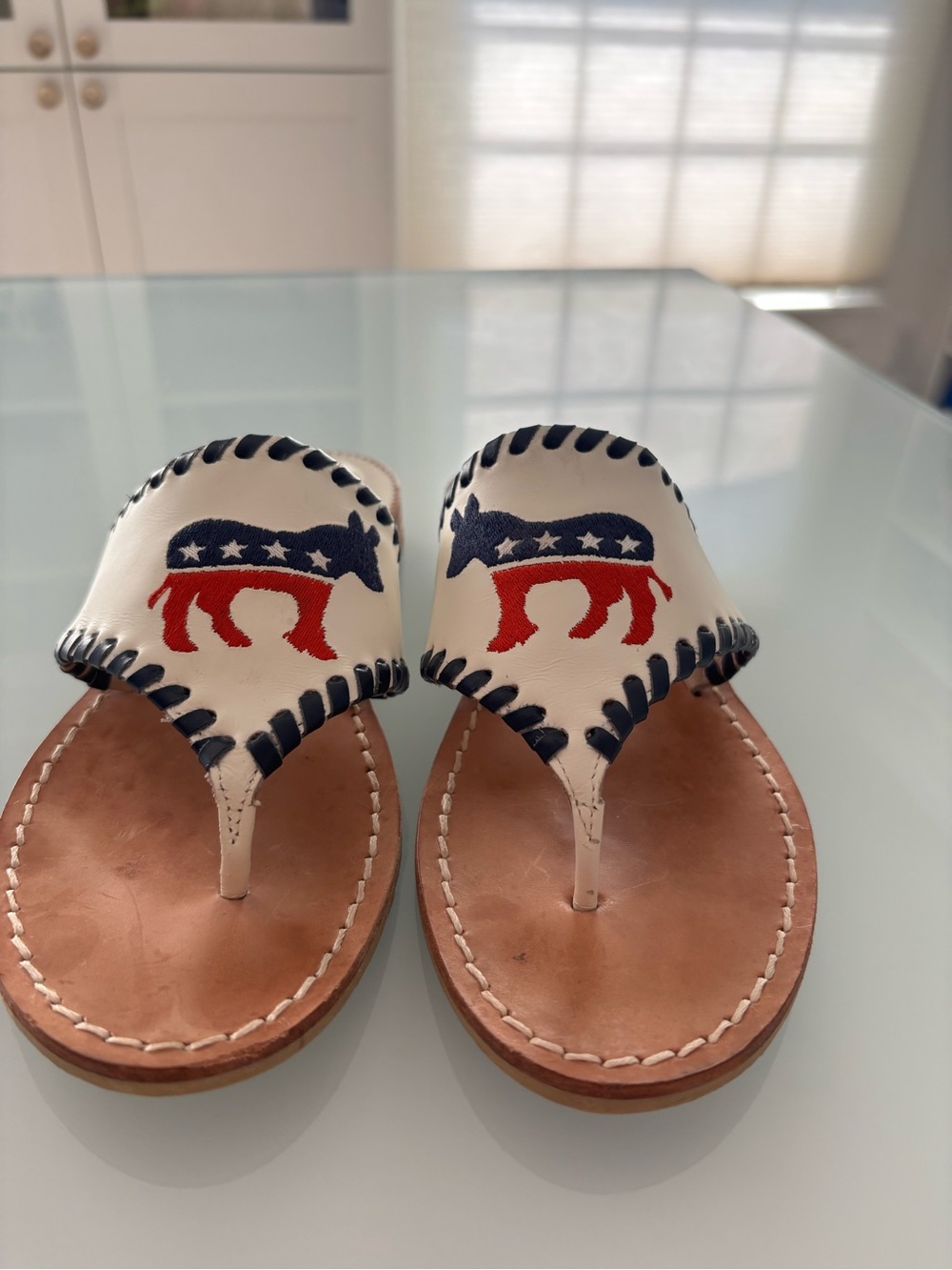 Jack Rogers Democrat Donkey sandals 7.5